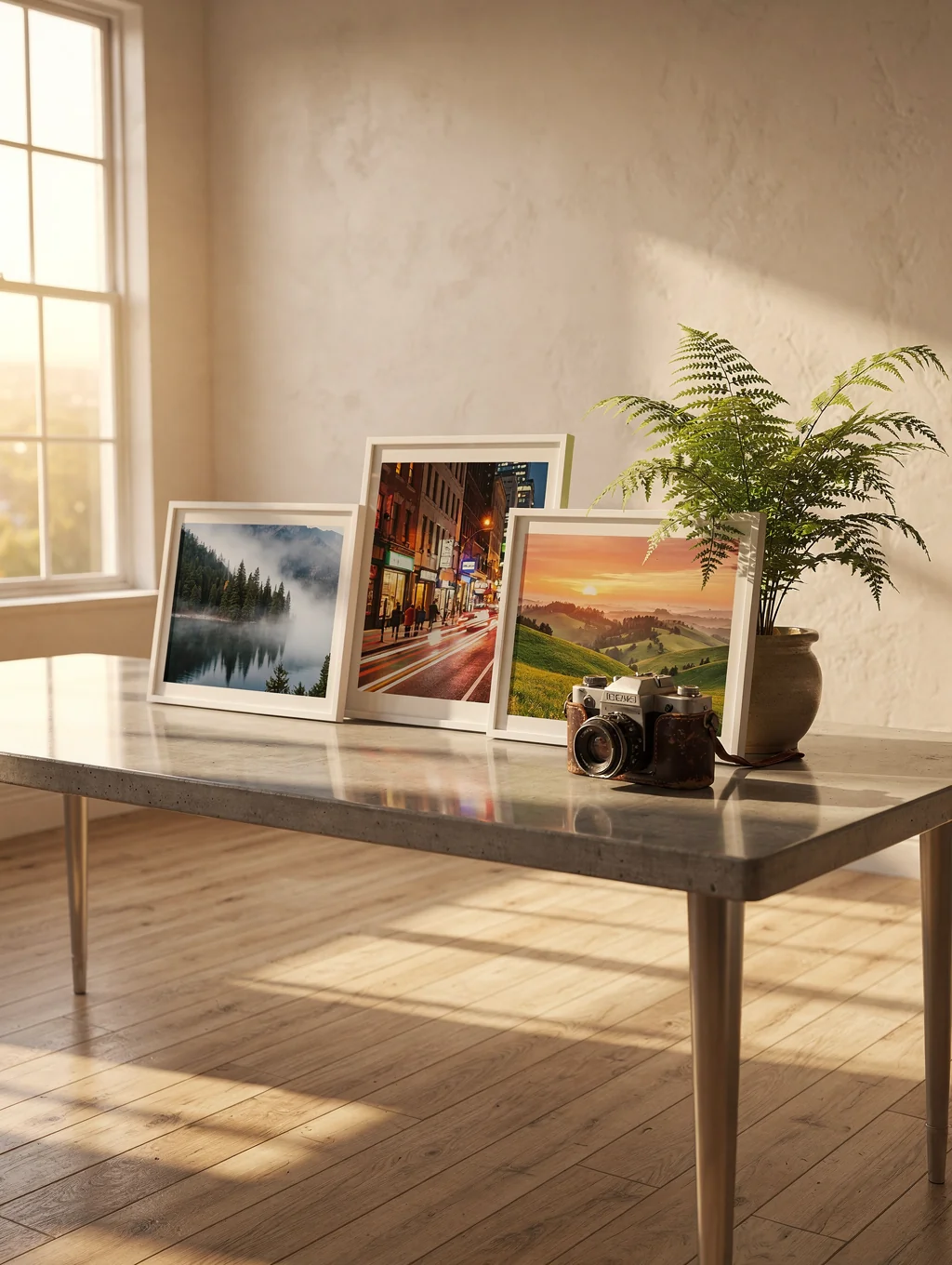 Soft, warm lighting in the dance studio reflecting a calm and premium atmosphere